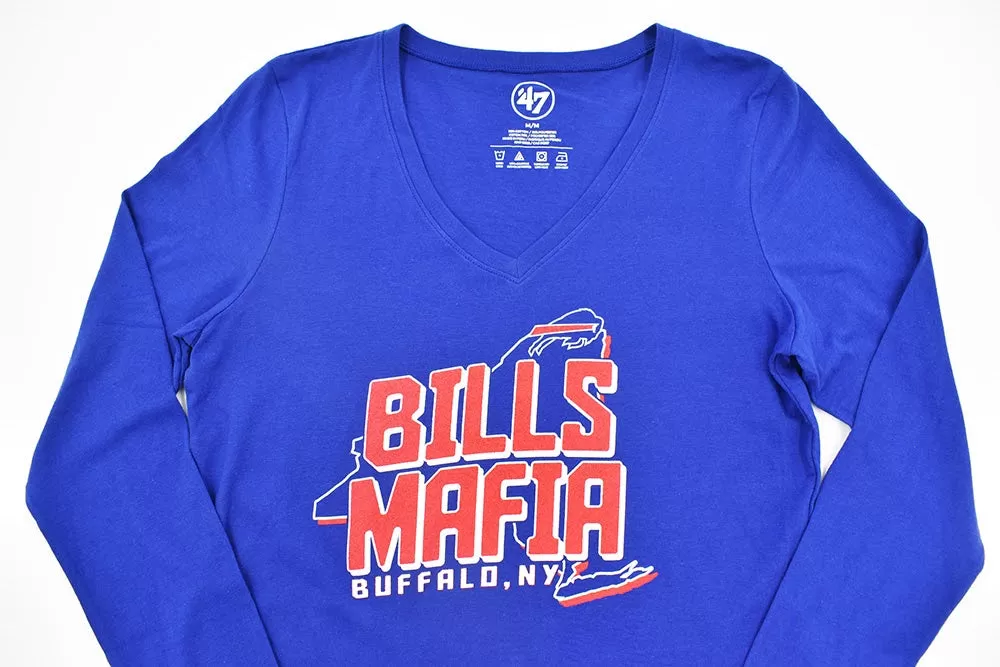 Buffalo Bills Women's V-Neck Bill Mafia Long Sleeve Shirt