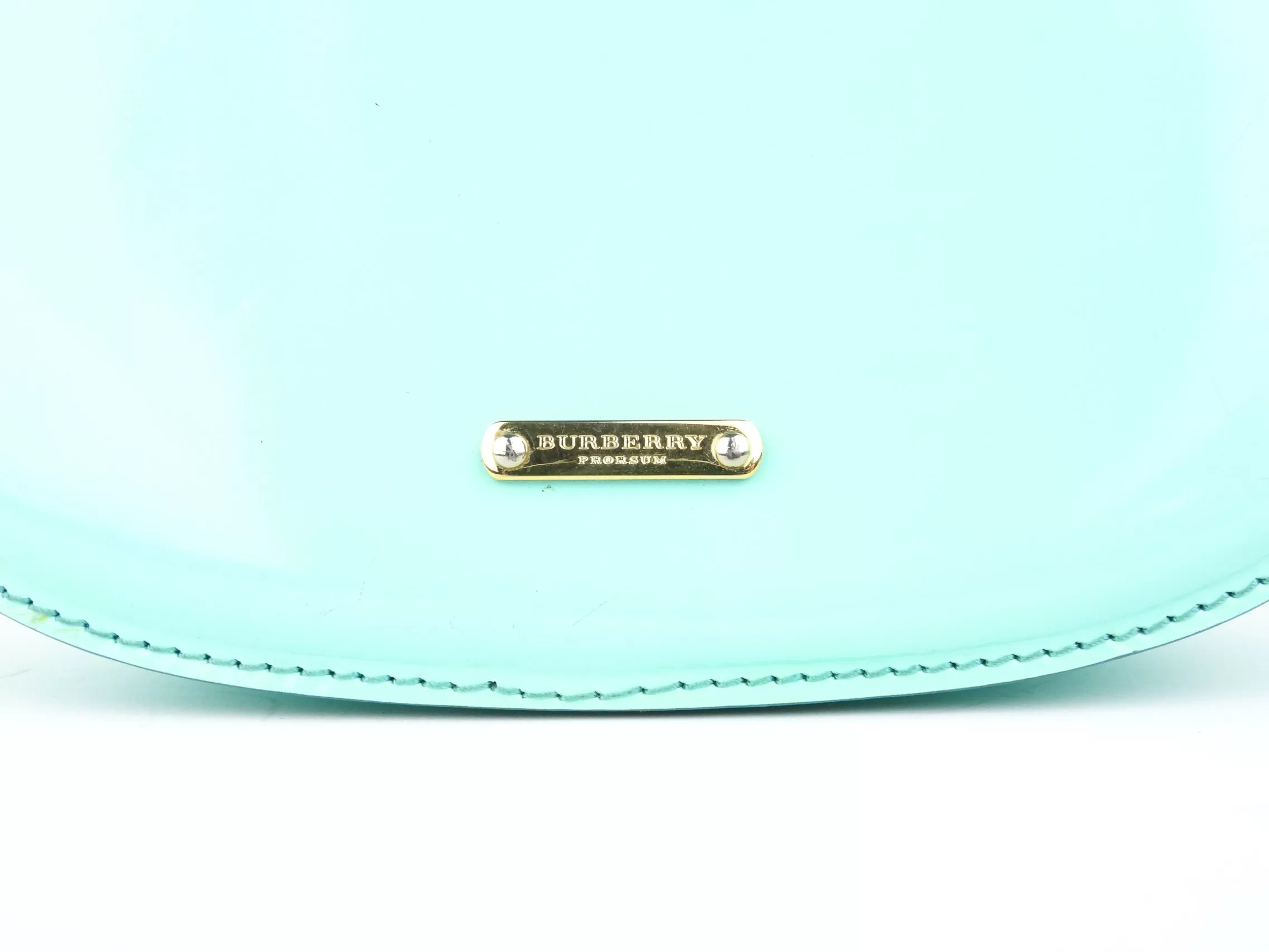 Burberry Prorsum Small Aqua Patent Leather Crossbody Shoulder Bag