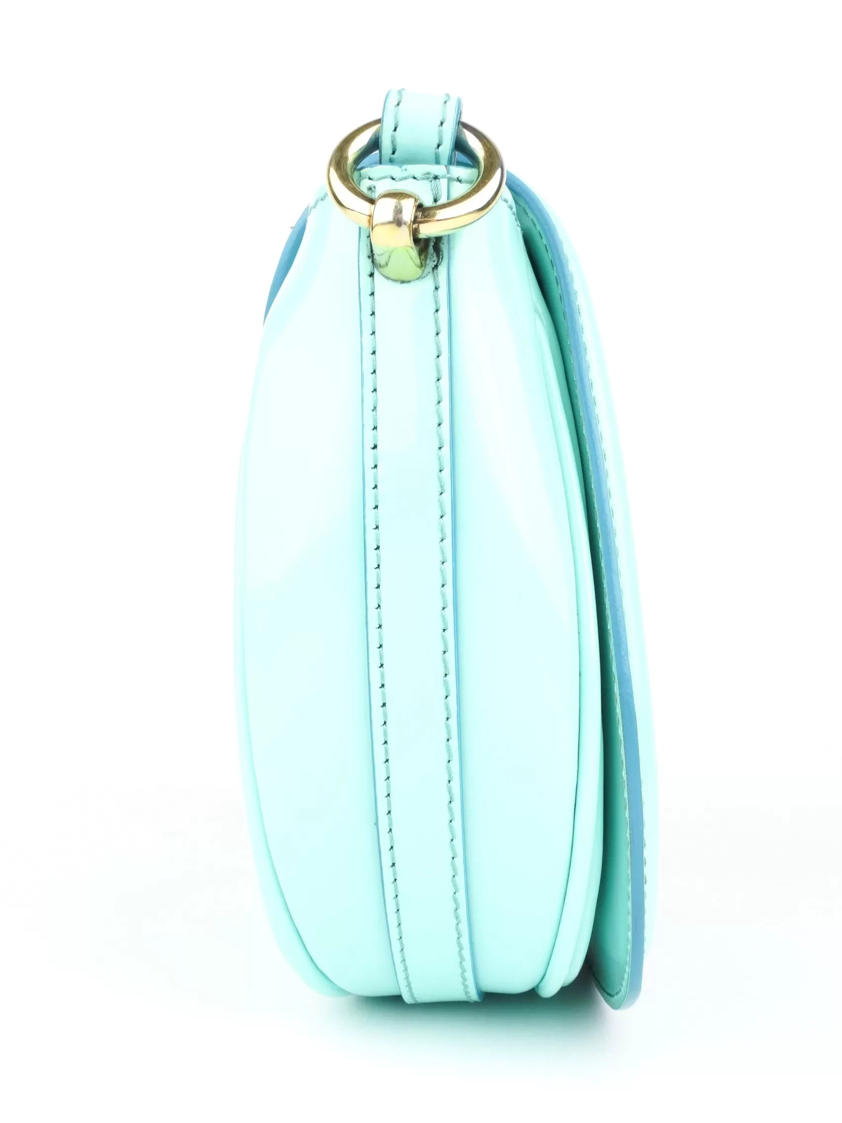 Burberry Prorsum Small Aqua Patent Leather Crossbody Shoulder Bag