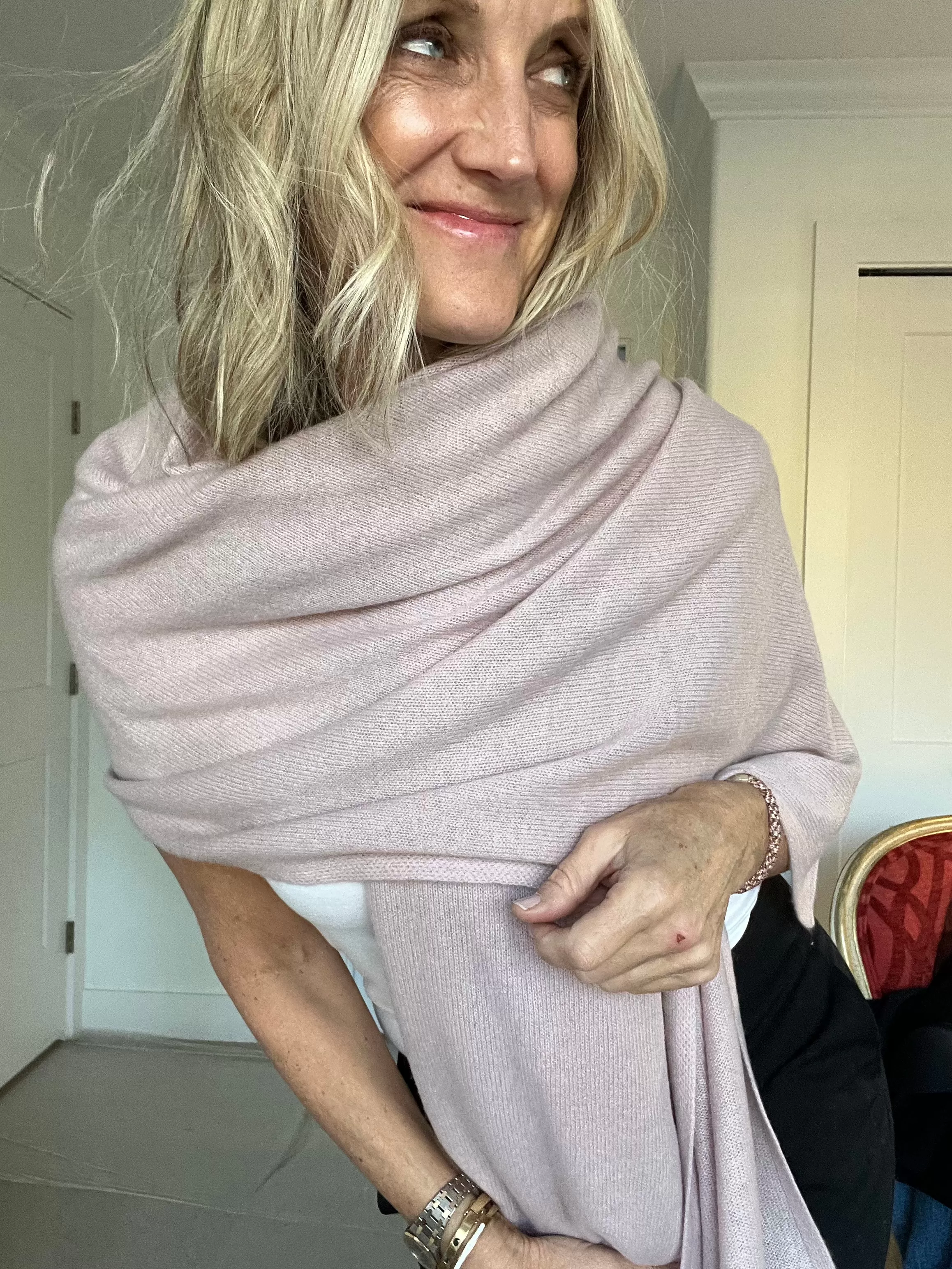 Cashmere Euro Wrap | Dusty Pink