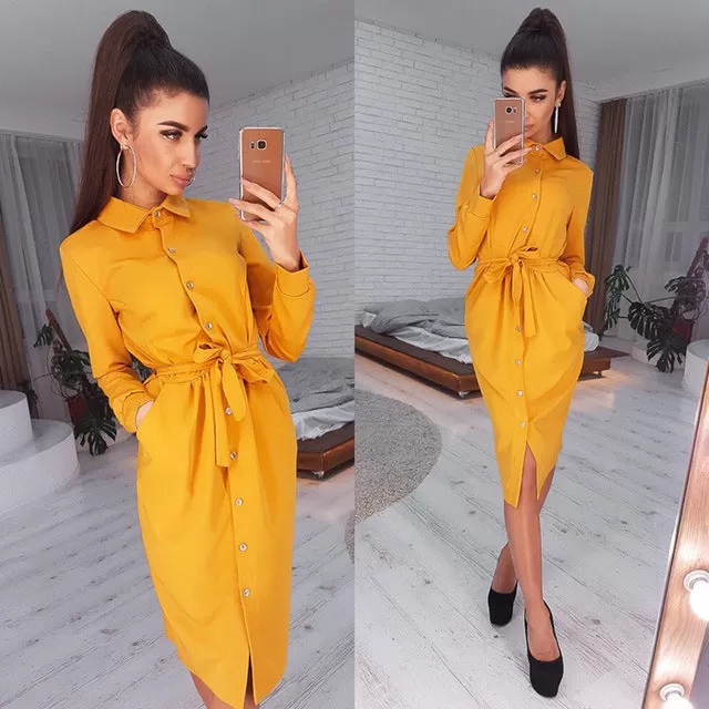 Casual Collar Elegant Split Dress