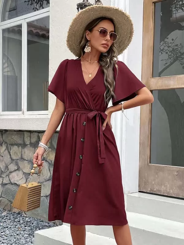 Casual Short Women Midi Dress