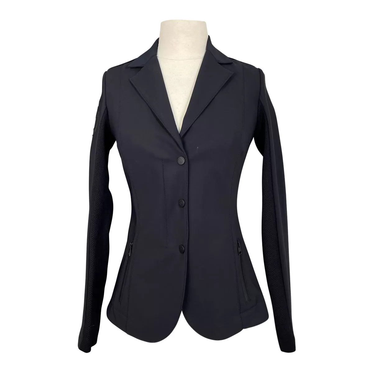 Cavalleria Toscana R-EVO Light Tech Zip Knit Show Jacket in Black w/Gold - Women's IT 38/US 4