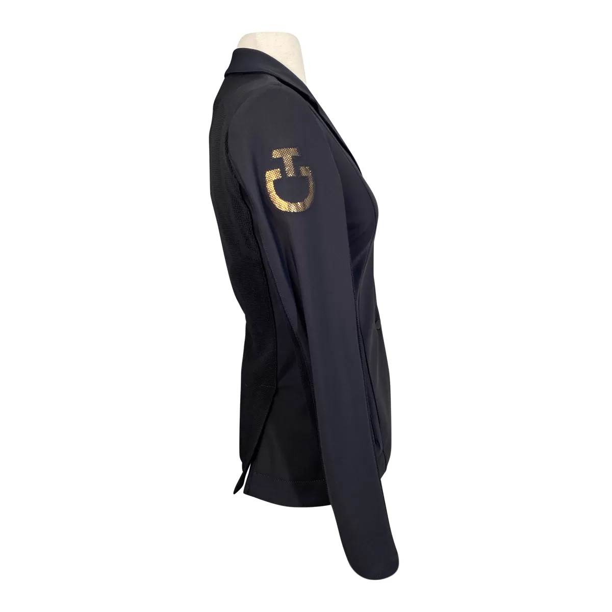 Cavalleria Toscana R-EVO Light Tech Zip Knit Show Jacket in Black w/Gold - Women's IT 38/US 4