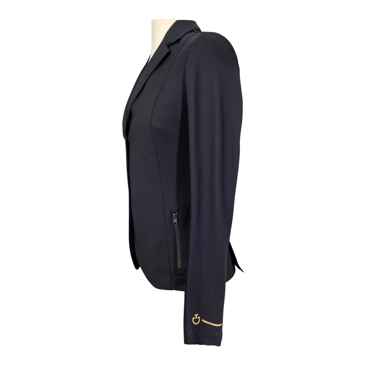 Cavalleria Toscana R-EVO Light Tech Zip Knit Show Jacket in Black w/Gold - Women's IT 38/US 4