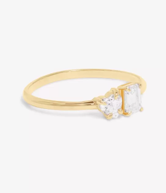 Celestial Heart Ring in 14K Gold over Sterling Silver