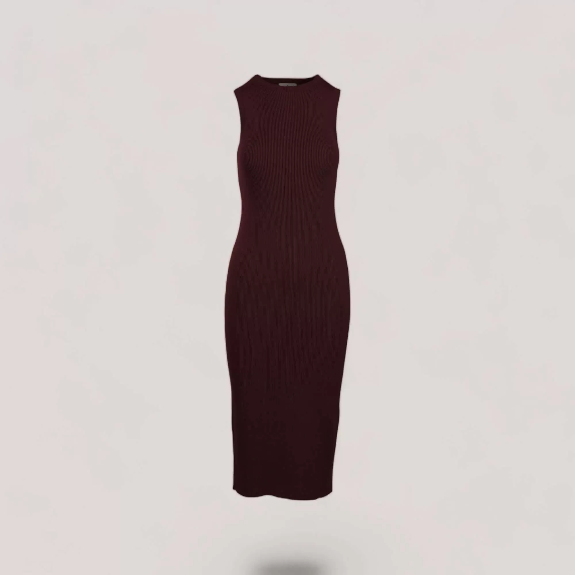 CELINE | Sleeveless Crew-Neck Rib Long Dress