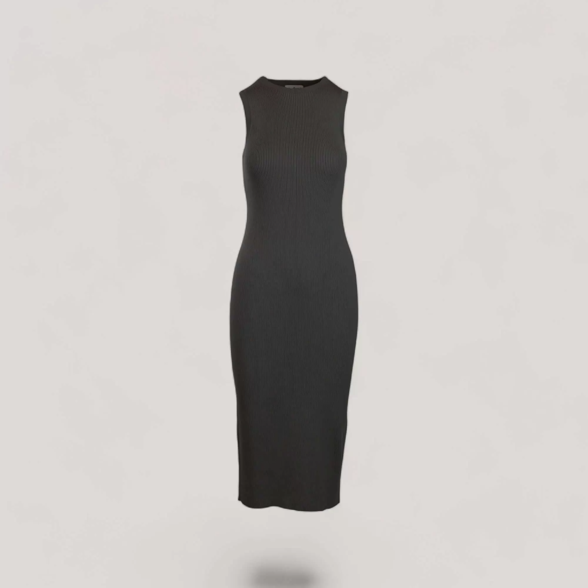 CELINE | Sleeveless Crew-Neck Rib Long Dress