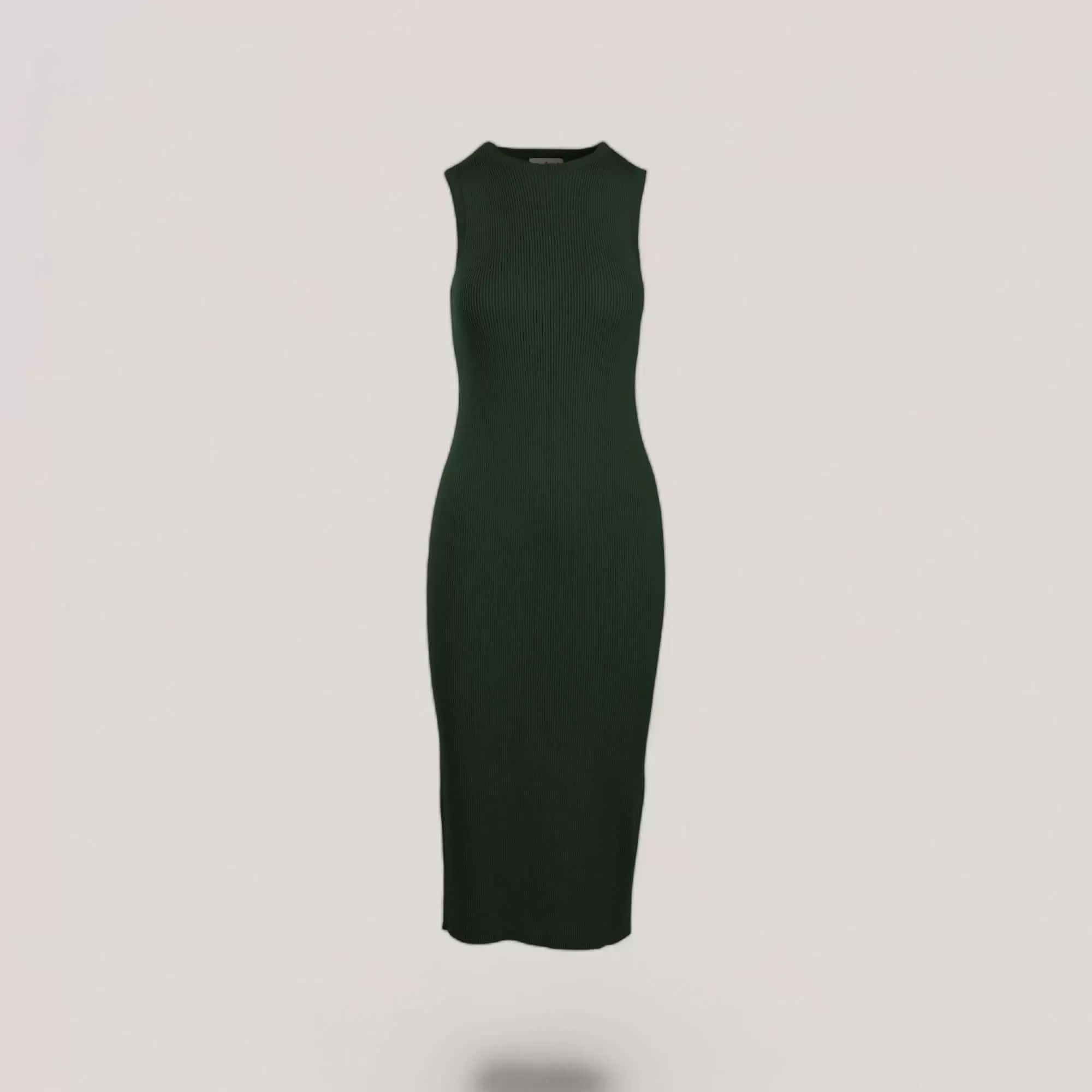 CELINE | Sleeveless Crew-Neck Rib Long Dress