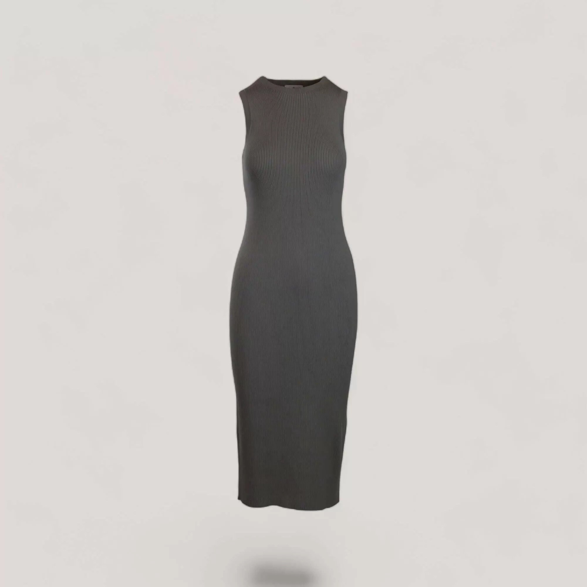 CELINE | Sleeveless Crew-Neck Rib Long Dress