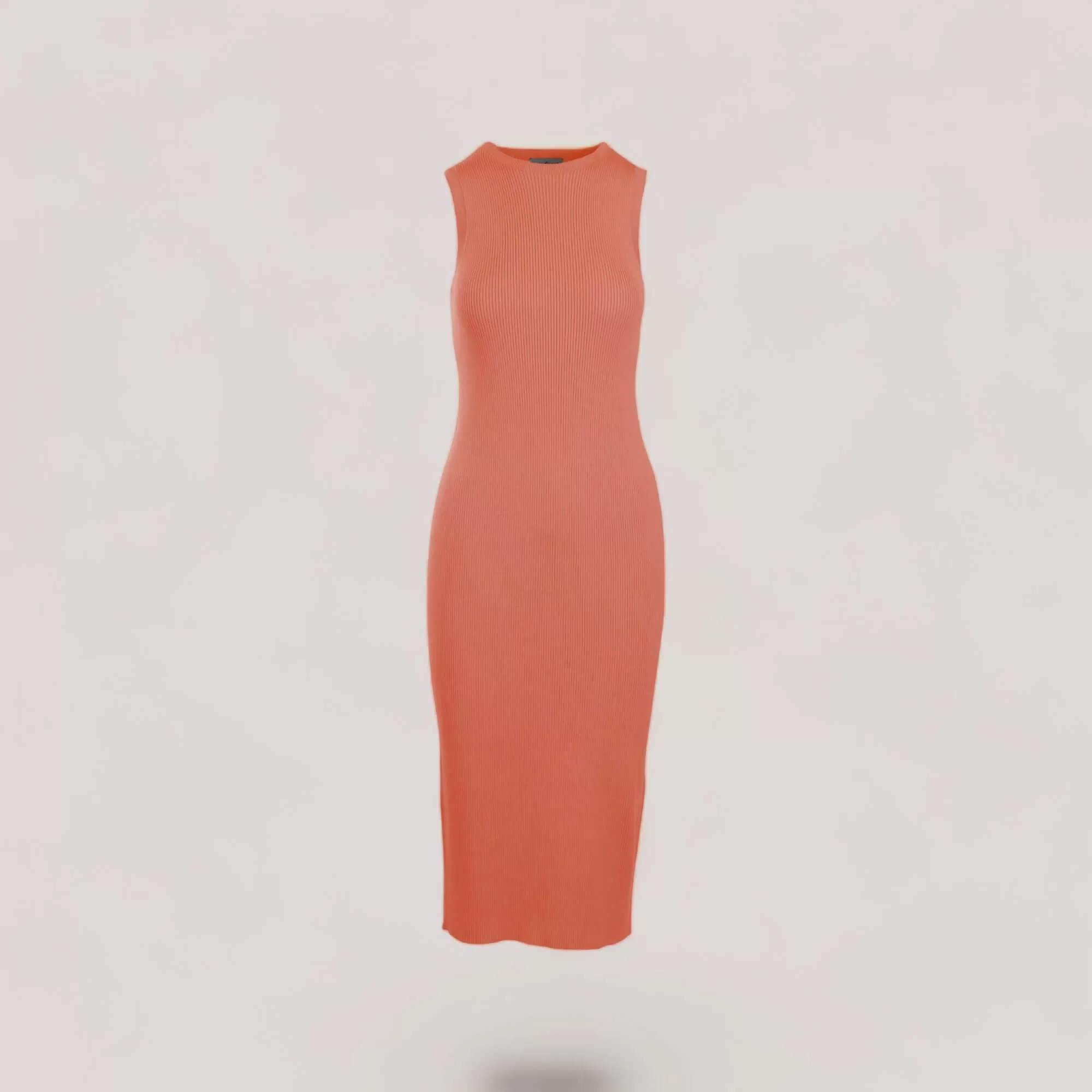 CELINE | Sleeveless Crew-Neck Rib Long Dress