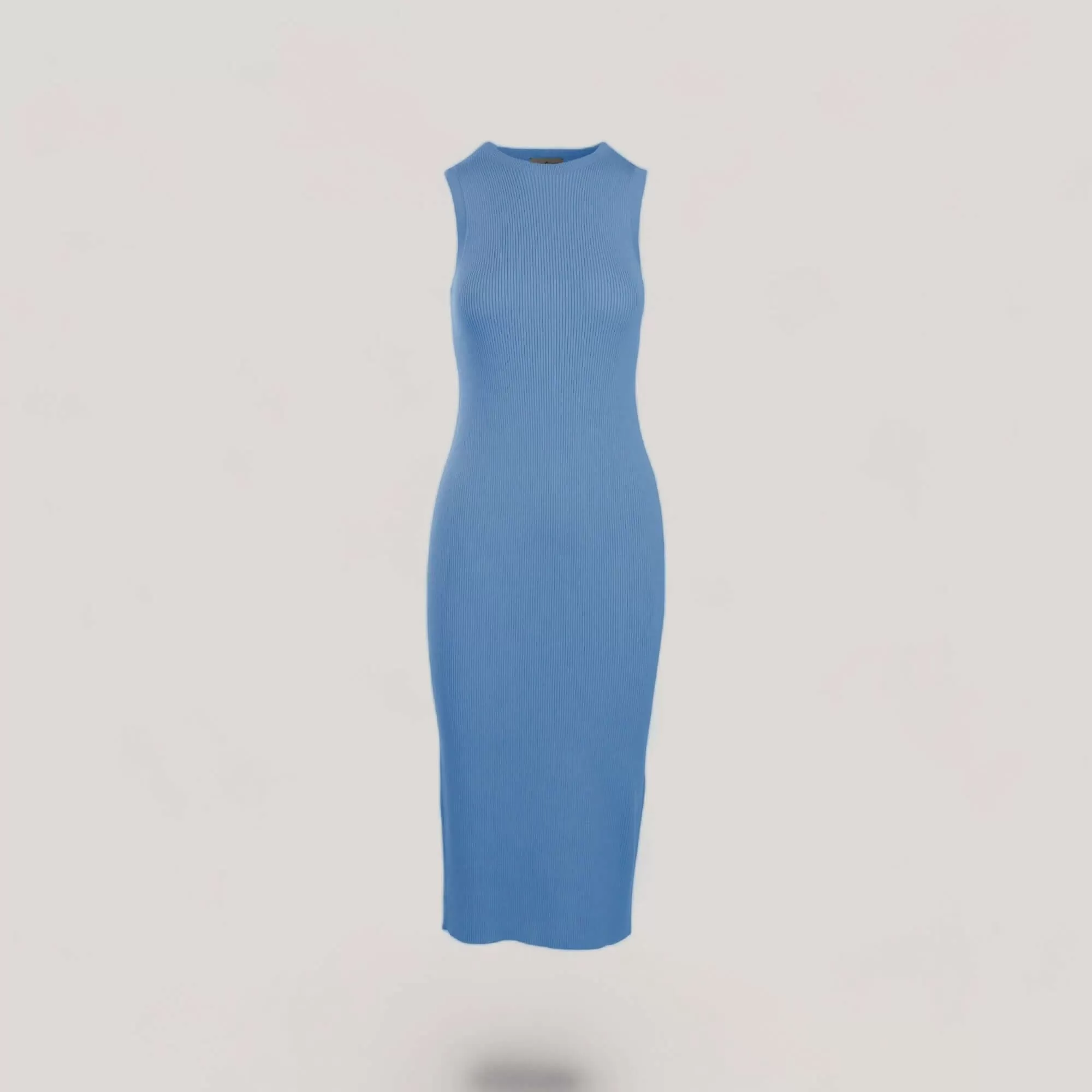 CELINE | Sleeveless Crew-Neck Rib Long Dress