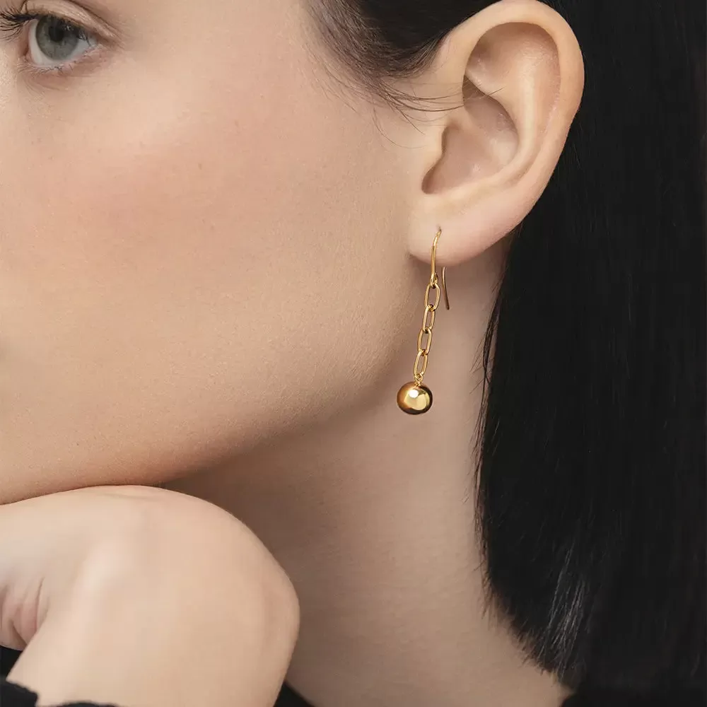 ChainReaction Drop Earrings in 14K Gold over Sterling Silver