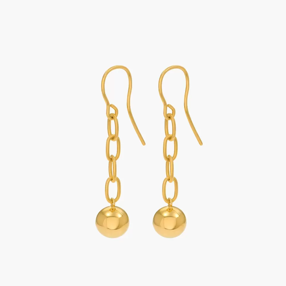 ChainReaction Drop Earrings in 14K Gold over Sterling Silver