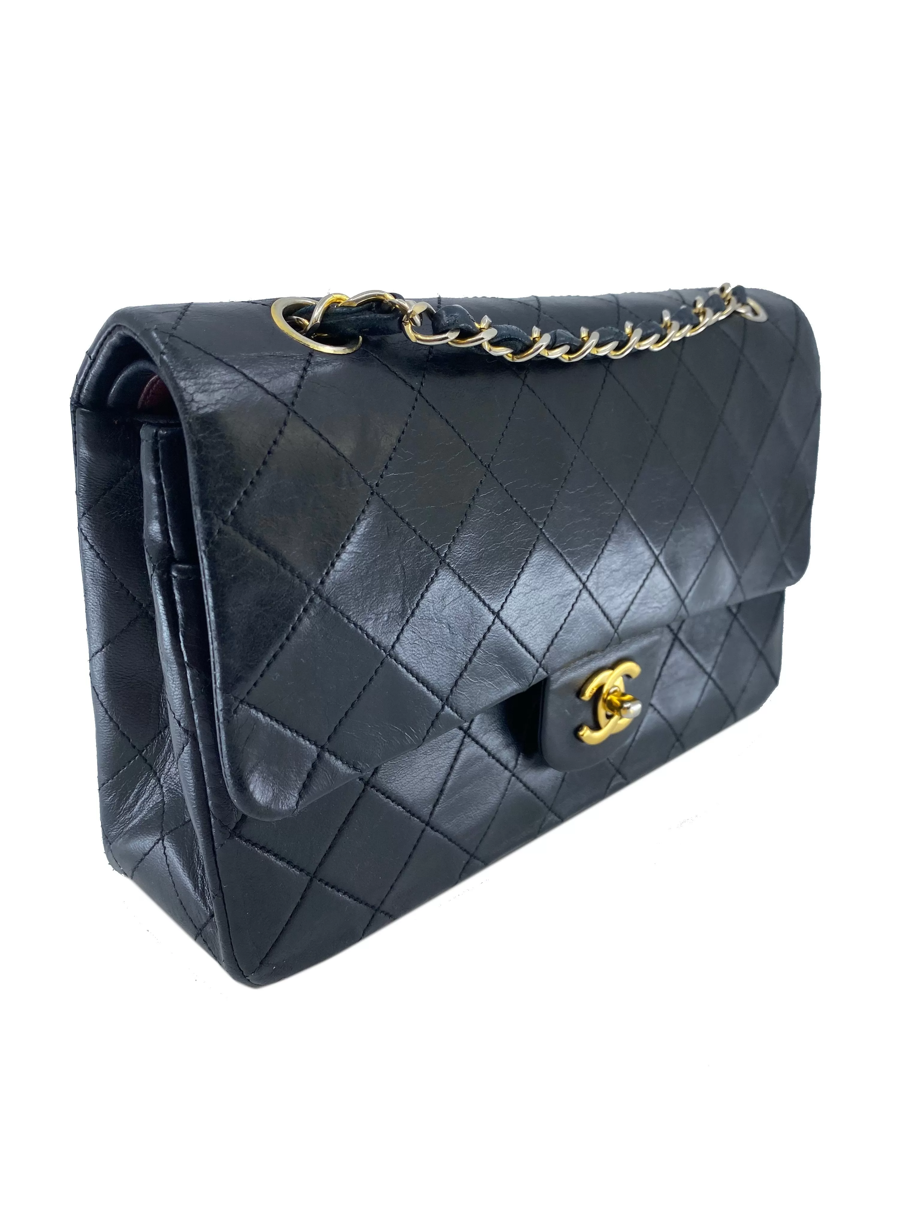 Chanel Vintage Quilted Lambskin Medium Classic Double Flap Bag