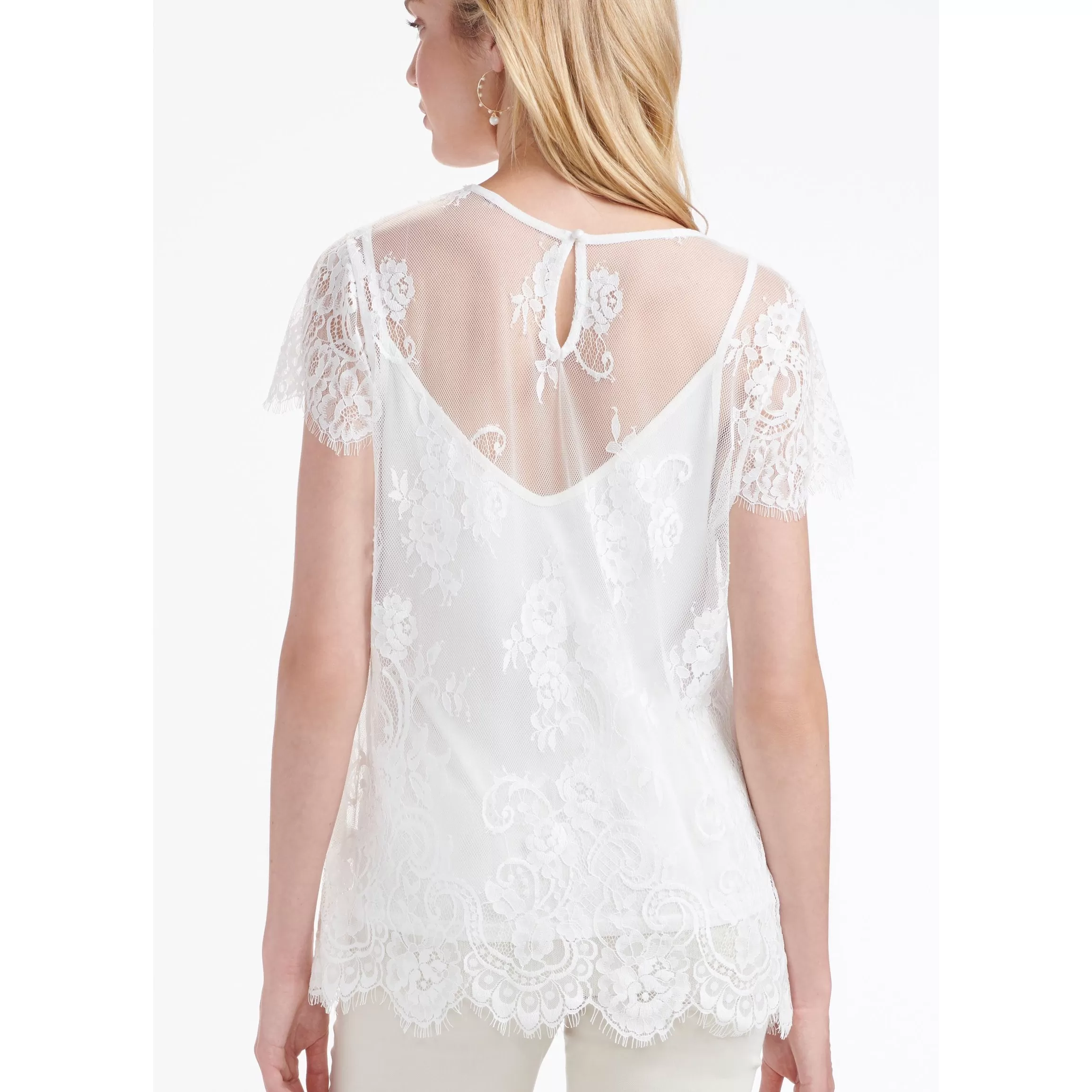 Charlie Paige Layered Top with Lace