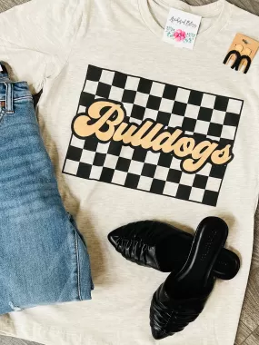 Checkered Bulldogs Graphic Tee