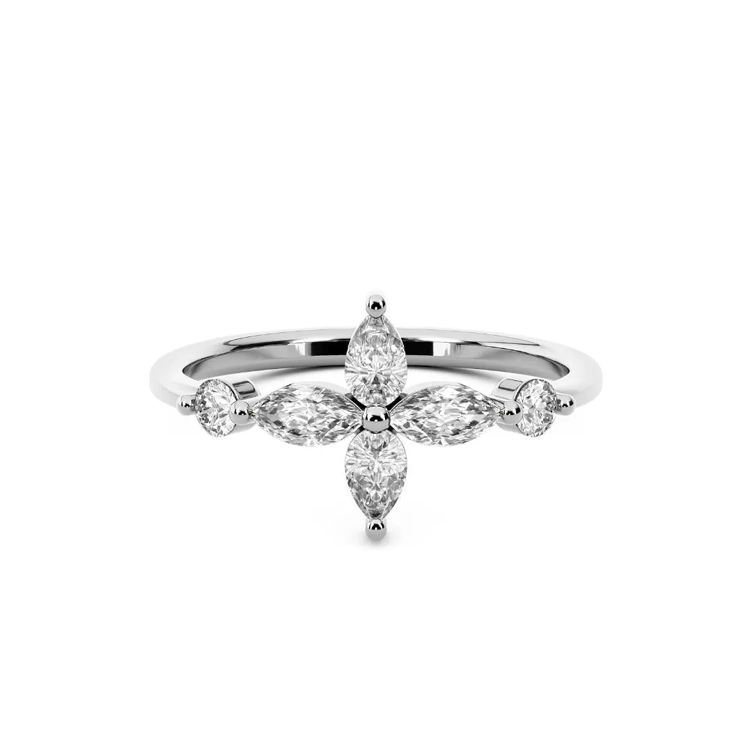 Chorost & Co. Private Collection 14K White Gold 0.50ct Diamond Marquise Flower Ring