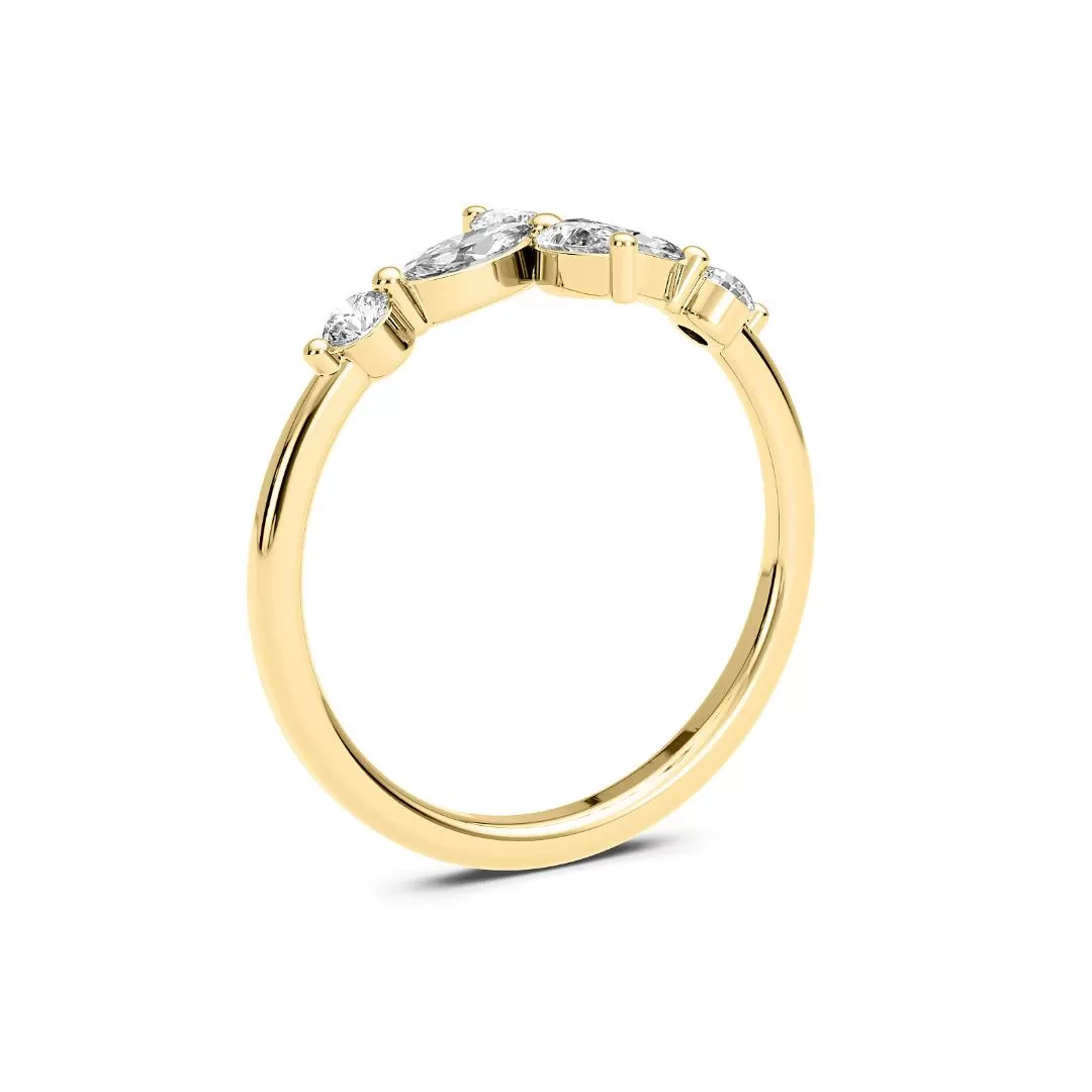 Chorost & Co. Private Collection 14K Yellow Gold 0.50ct Diamond Marquise Flower Ring