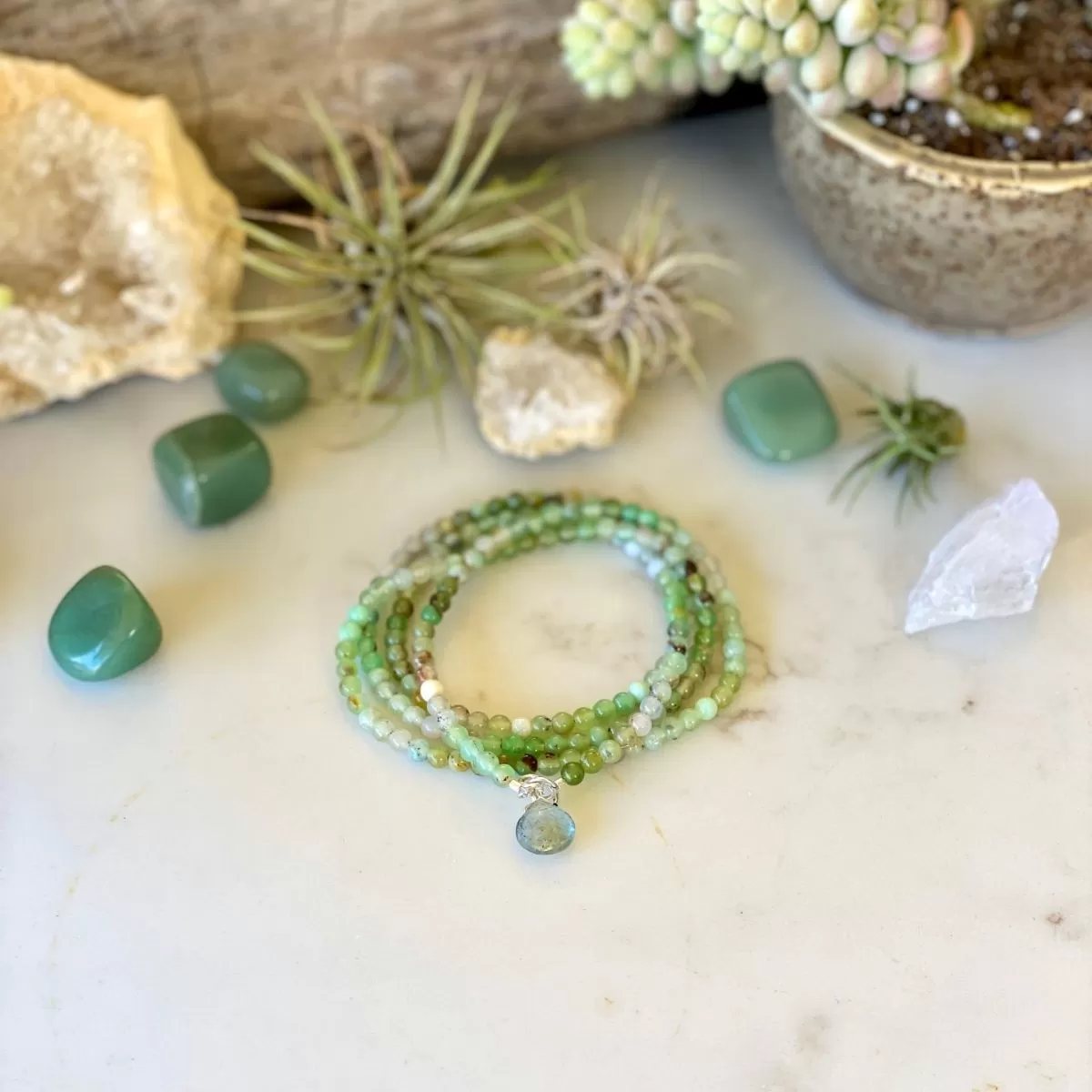 Chrysoprase Wrap Bracelet to Heal Your Inner Child