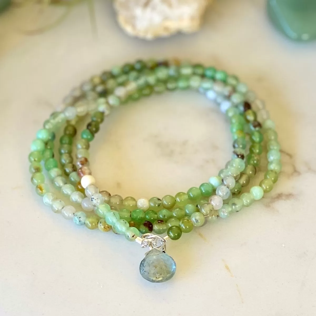 Chrysoprase Wrap Bracelet to Heal Your Inner Child