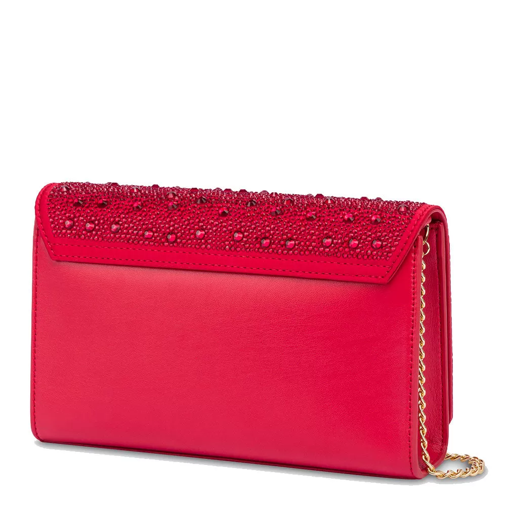 Clutch Donna con Strass LOVE MOSCHINO linea Gift Capsule colore Rosso