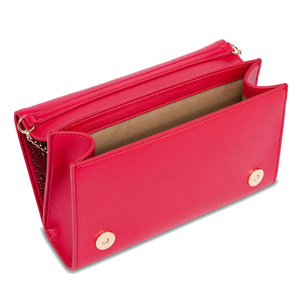 Clutch Donna con Strass LOVE MOSCHINO linea Gift Capsule colore Rosso