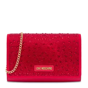 Clutch Donna con Strass LOVE MOSCHINO linea Gift Capsule colore Rosso