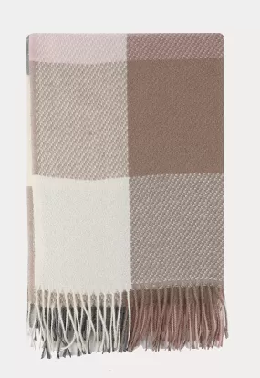 Contrast Squares Tasseled Scarf