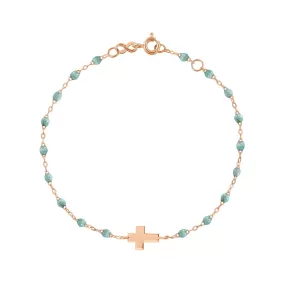 Cross Charm Classic Gigi Iceberg bracelet, Rose Gold, 6.7"