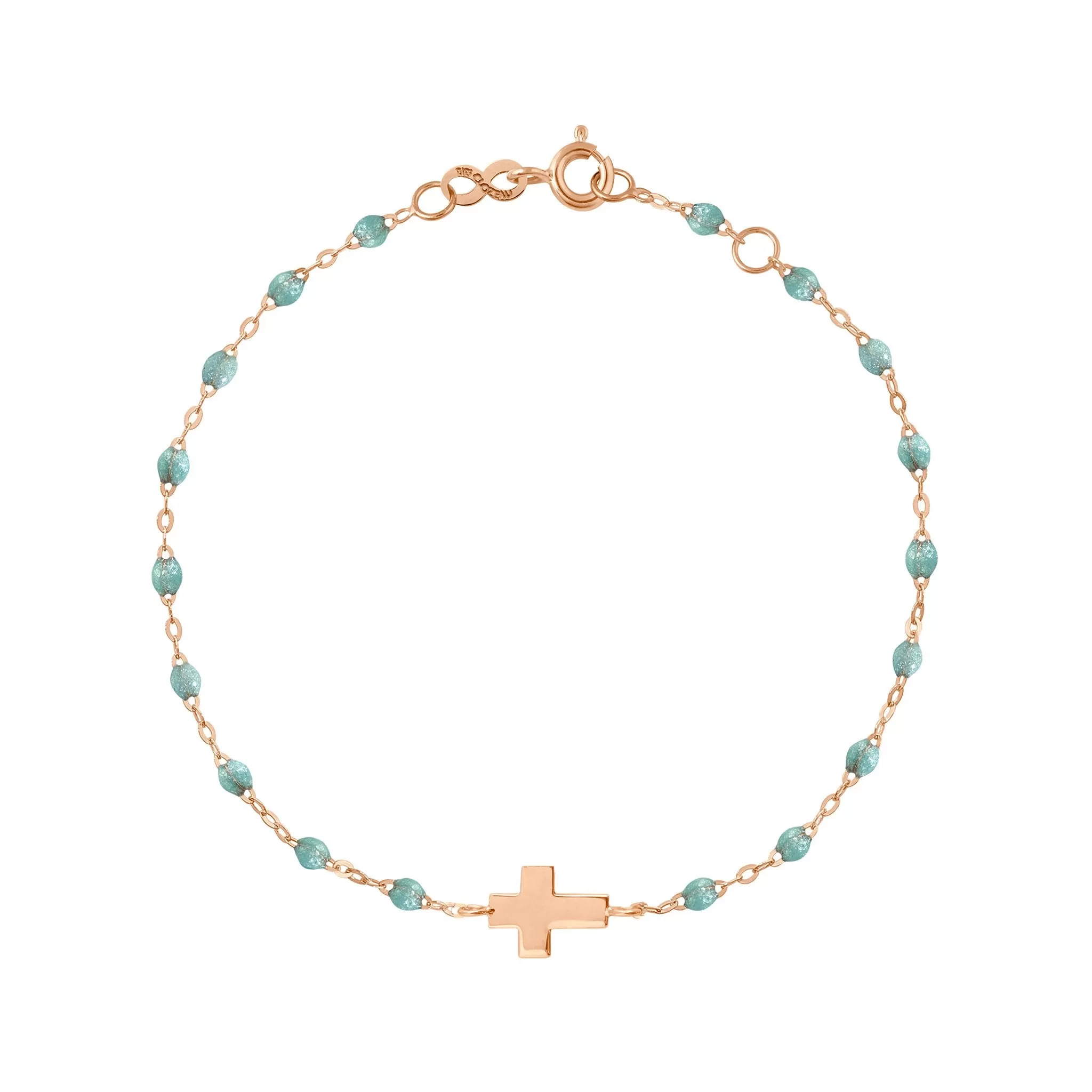 Cross Charm Classic Gigi Iceberg bracelet, Rose Gold, 6.7"