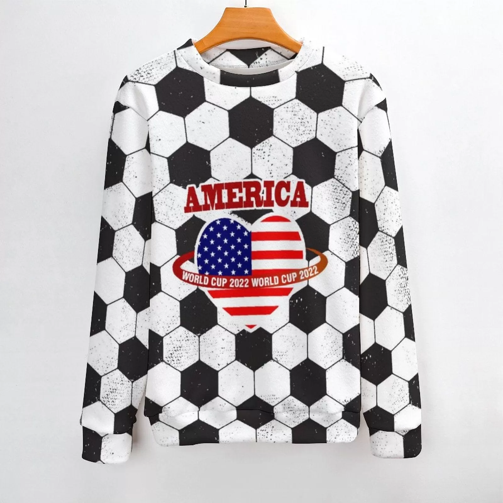 Custom Sweater Country Name&Flag World Cup Soccer Football Long Sleeve Lightweight Round Neck Sweater Tops for Men Personalized Ugly Sweater