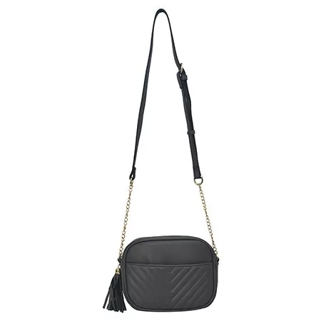 Dark Gray Chic Faux Leather NGIL Crossbody Bag