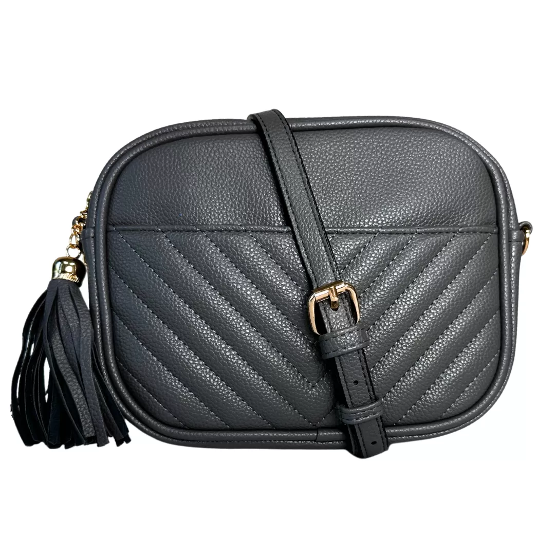 Dark Gray Chic Faux Leather NGIL Crossbody Bag