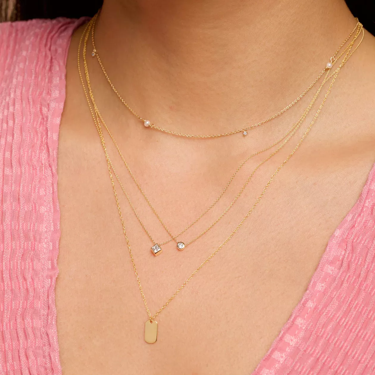 Delicate Round Necklace in 14K Gold over Sterling Silver