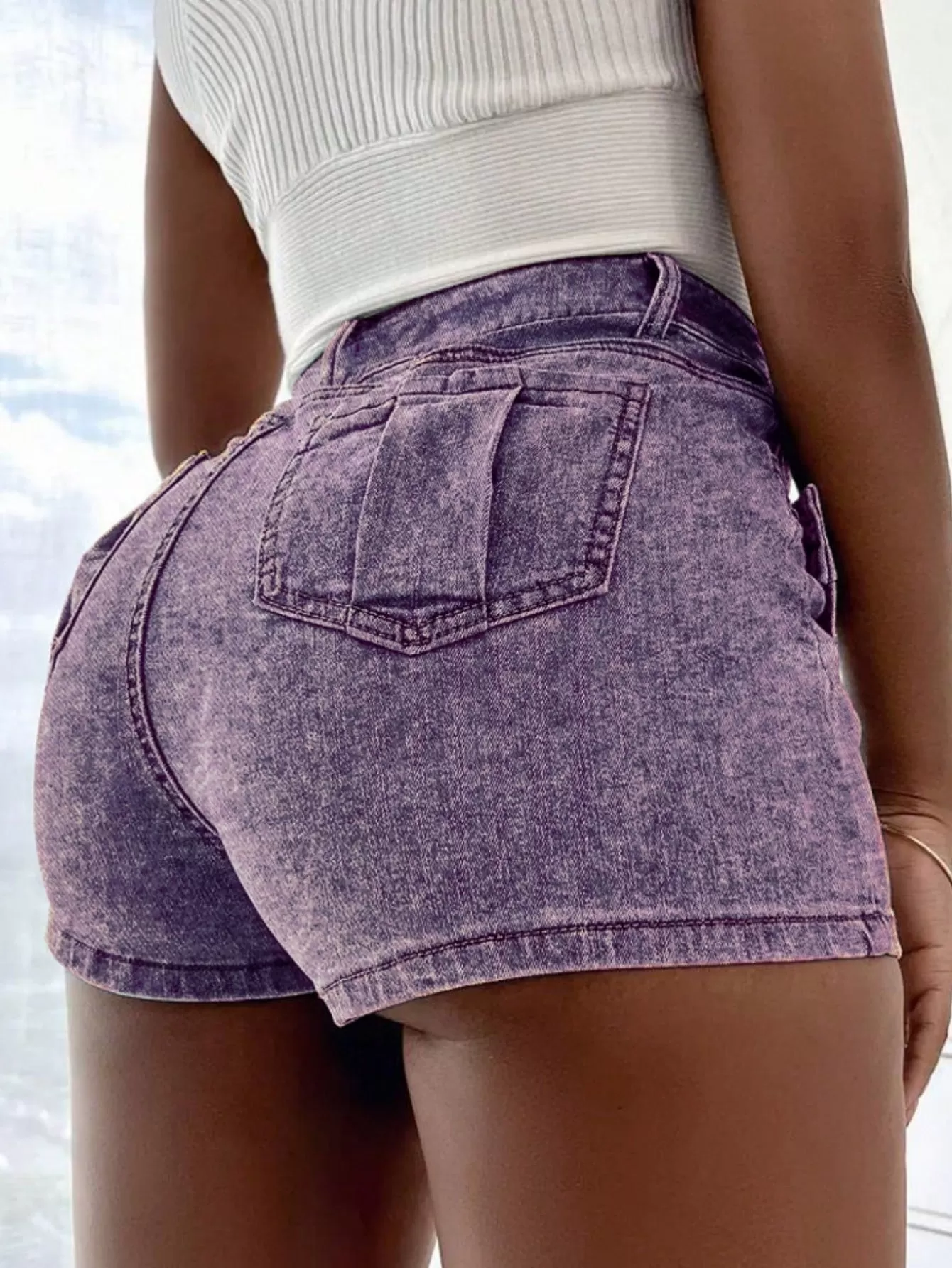 Denim Mini Skorts