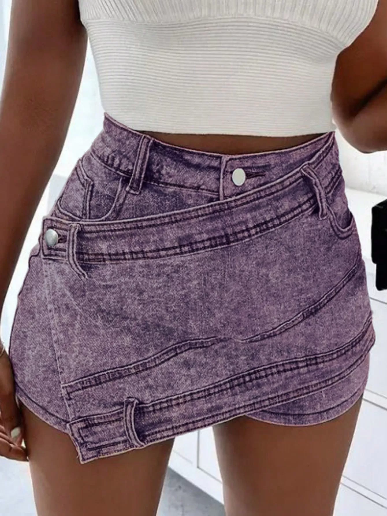 Denim Mini Skorts