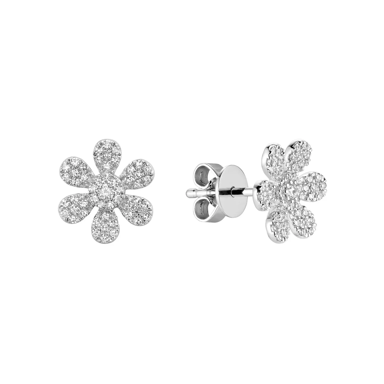 Diamond Flower Earrings