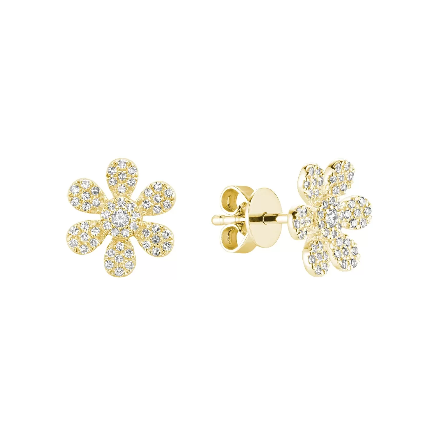 Diamond Flower Earrings