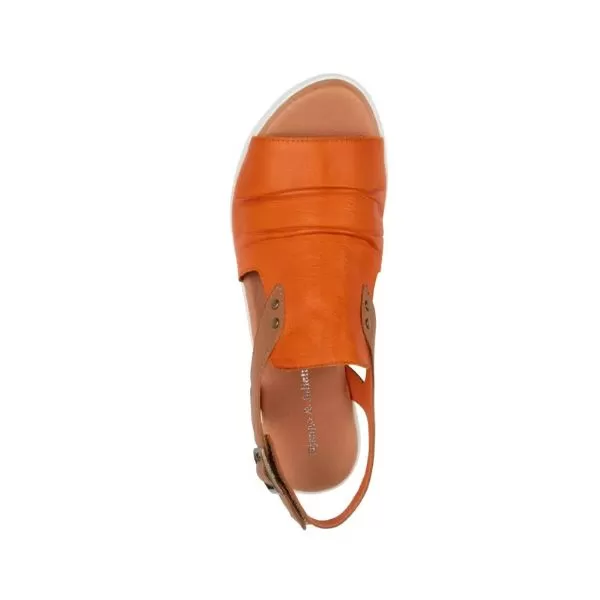 Django & Juliette Women's Madis Orange/Dark Tan Leather