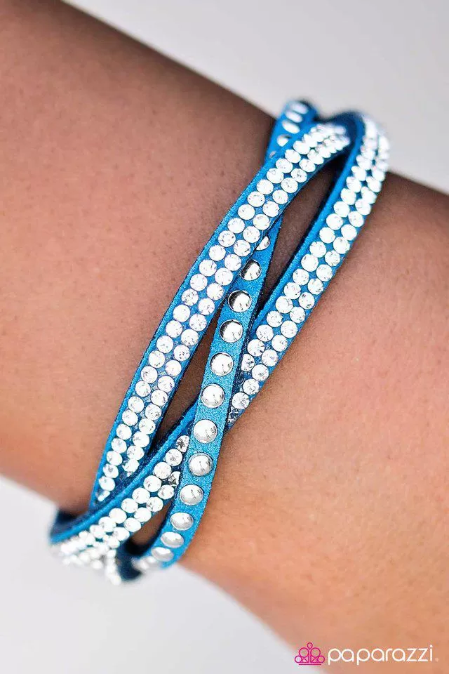 Down For The Count Blue Urban Wrap Bracelet - Paparazzi Accessories