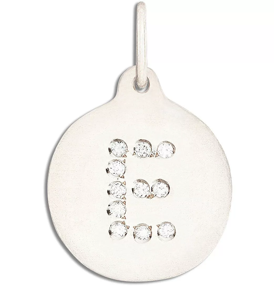 E Alphabet Charm Pavé Diamonds