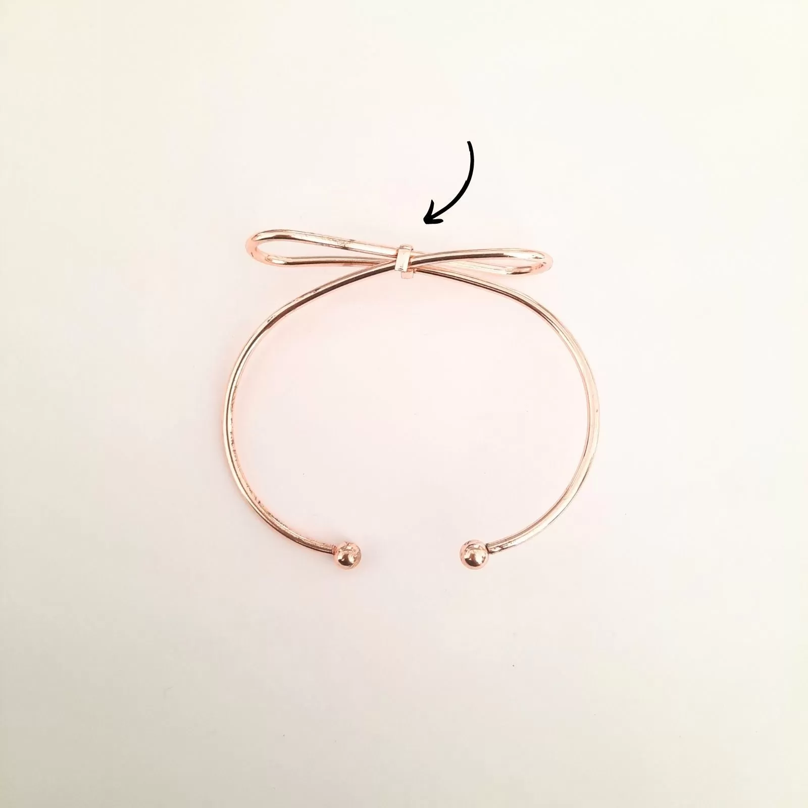 Elegant Bow Open Cuff Rosegold Bracelet - Sample