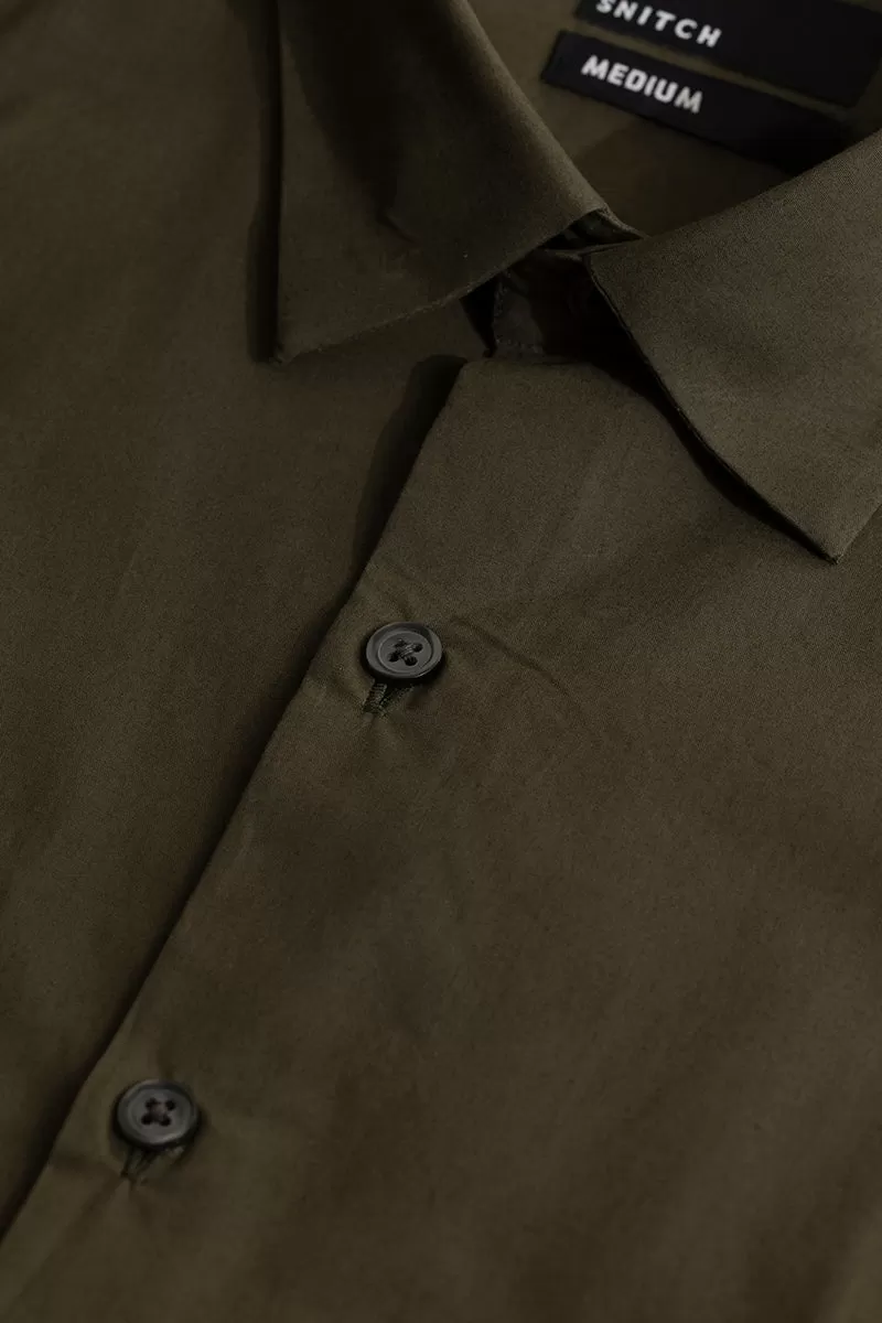 Elegant Monotone Brown Shirt