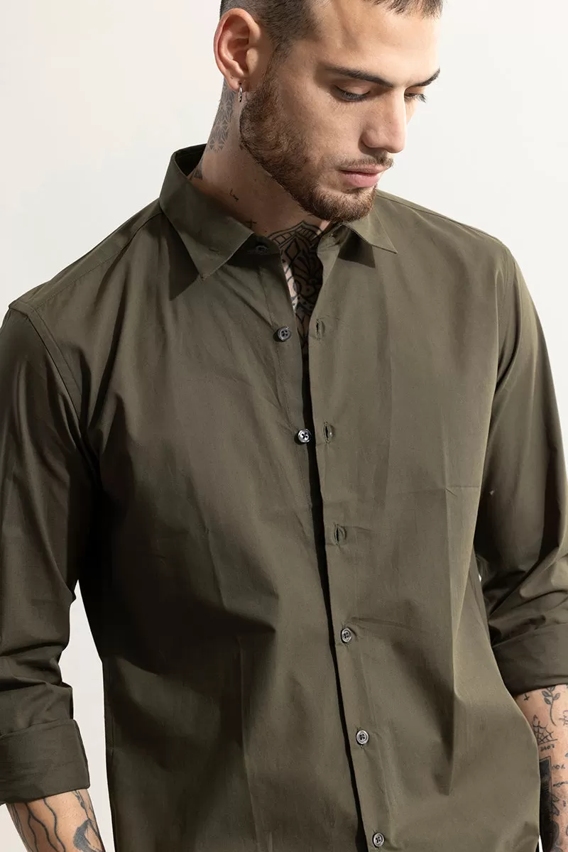 Elegant Monotone Brown Shirt