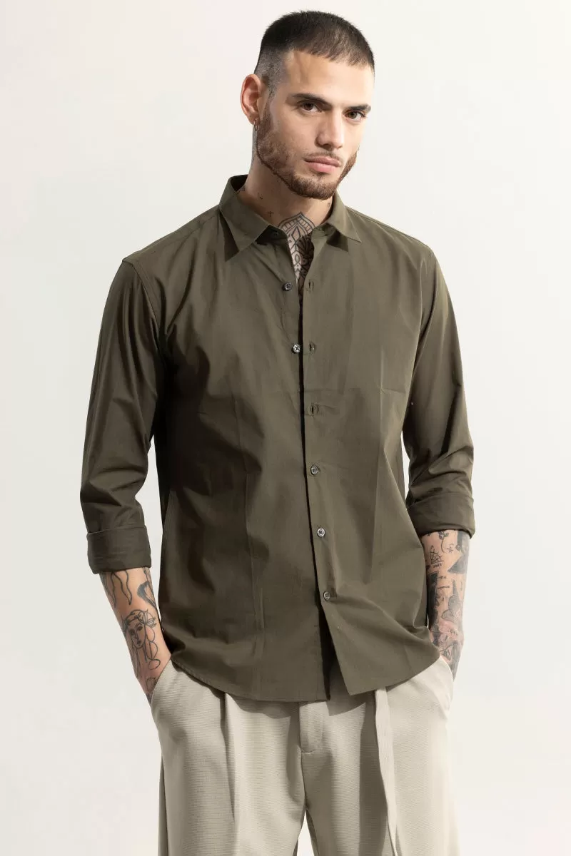 Elegant Monotone Brown Shirt