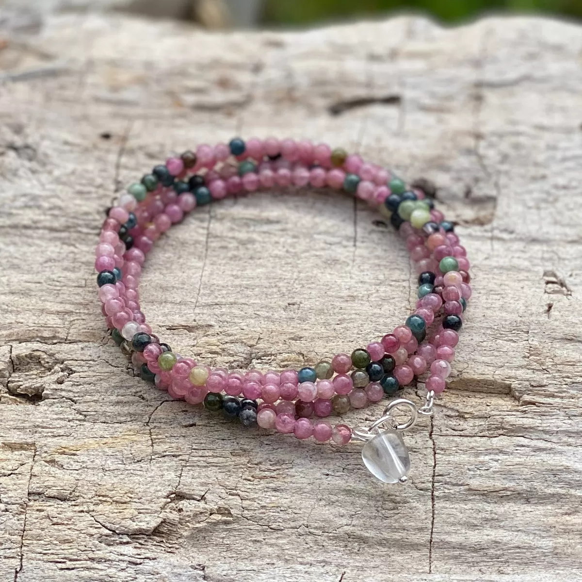 Emotional Healing Rainbow Chakra Tourmaline Wrap Bracelet for Self Love