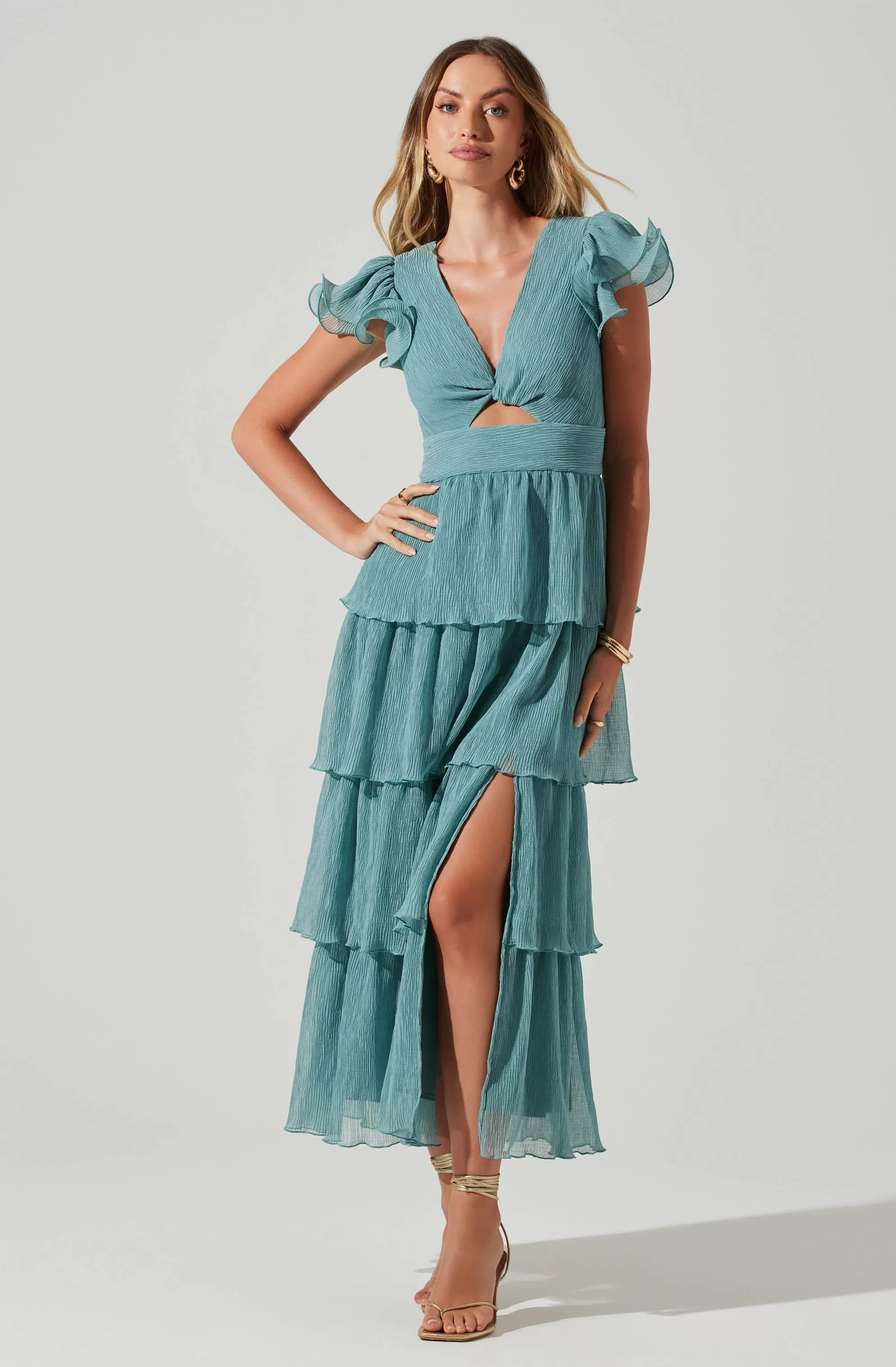 Emporia Tiered Tulle Midi Dress