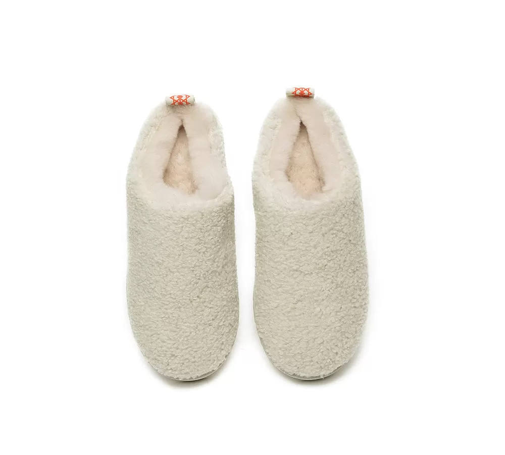 EVERAU UGG Sheepskin Wool Plush Ankle Slippers Teddycozy