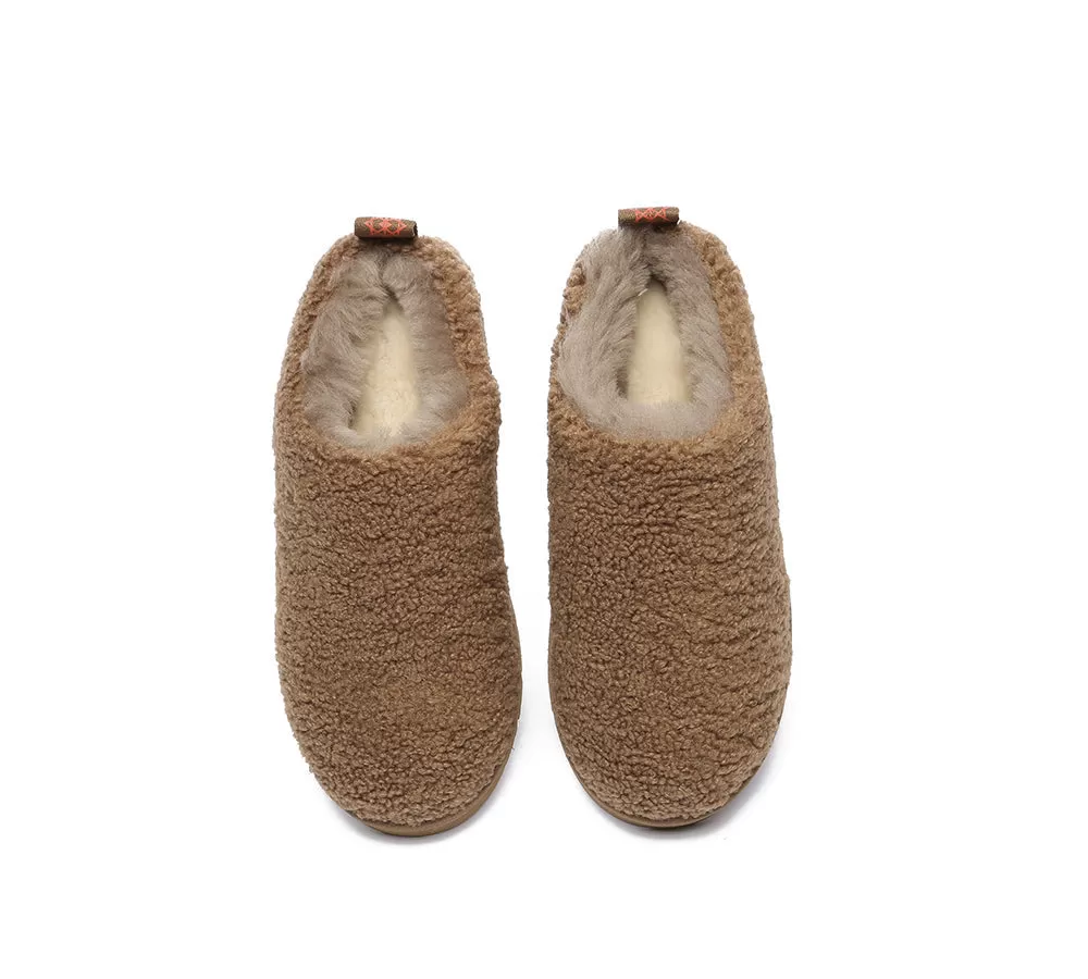 EVERAU UGG Sheepskin Wool Plush Ankle Slippers Teddycozy